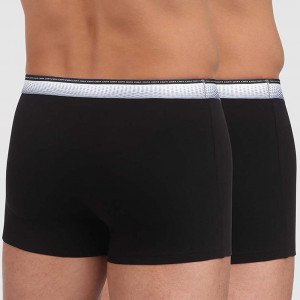 DIM Lot de 2 Boxers Homme Coton ABSOLUFIT Noir Noir