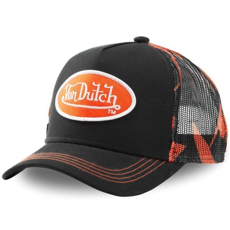 VON DUTCH Casquette Homme MicroCoton ABOB A Noir Orange