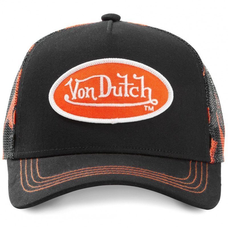 VON DUTCH Casquette Homme MicroCoton ABOB A Noir Orange