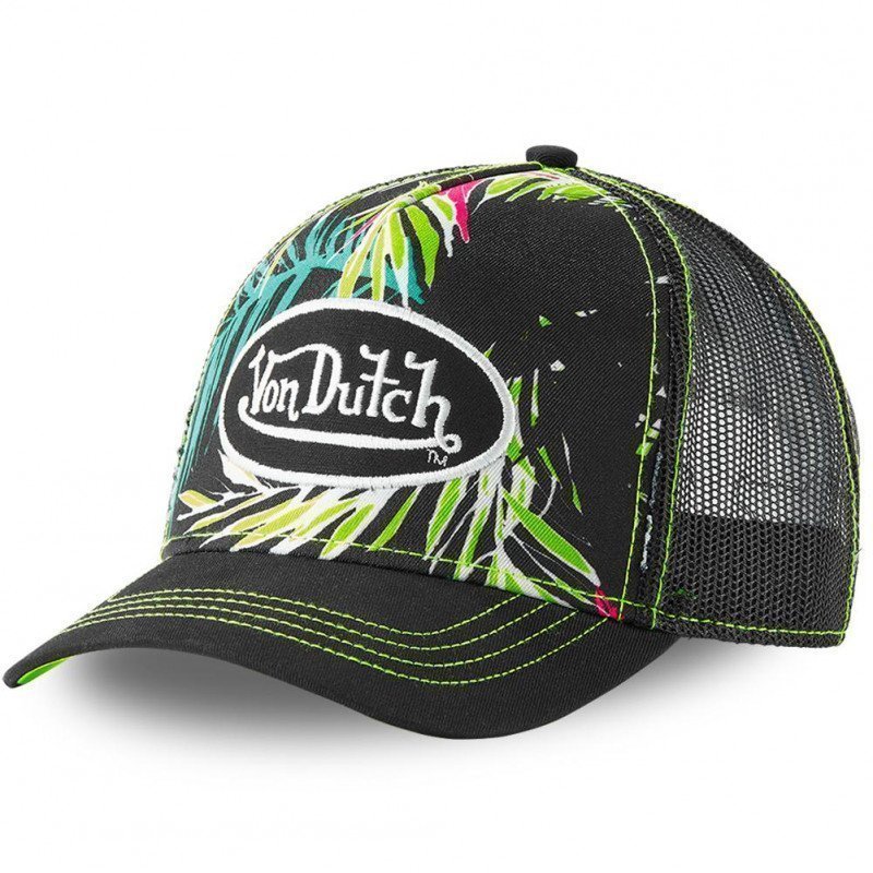 VON DUTCH Casquette Homme MicroCoton AHIG AOP Noir Vert