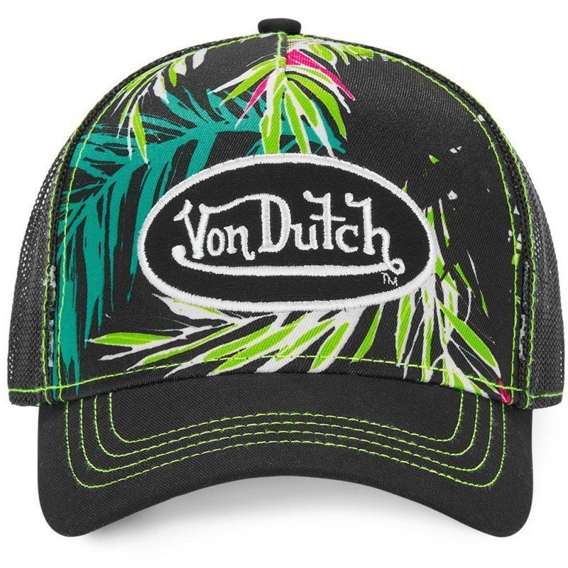 VON DUTCH Casquette Homme MicroCoton AHIG AOP Noir Vert