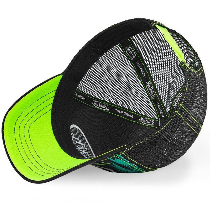 VON DUTCH Casquette Homme MicroCoton AHIG AOP Noir Vert