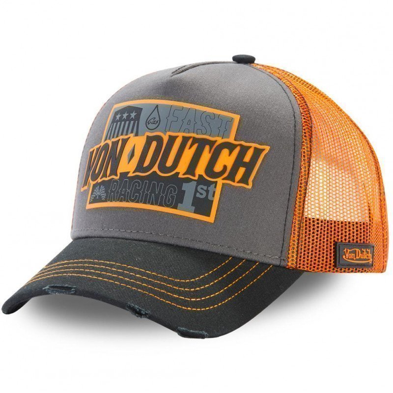 VON DUTCH Casquette Homme MicroCoton ARAC GRE Gris Orange