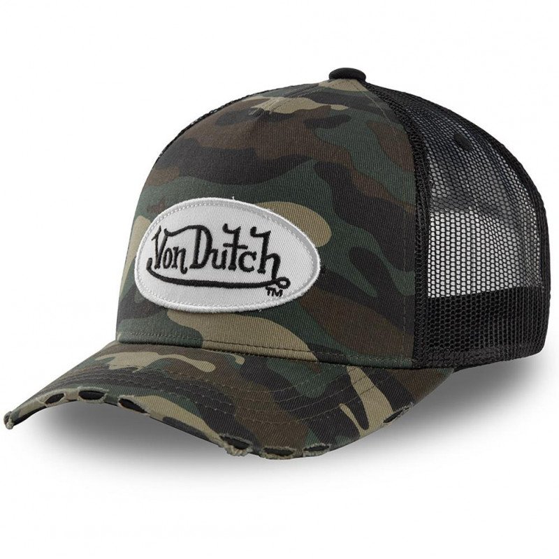 VON DUTCH Casquette Homme MicroCoton CAMO 05 Noir Vert Blanc