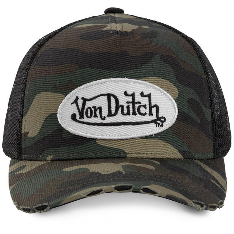 VON DUTCH Casquette Homme MicroCoton CAMO 05 Noir Vert Blanc