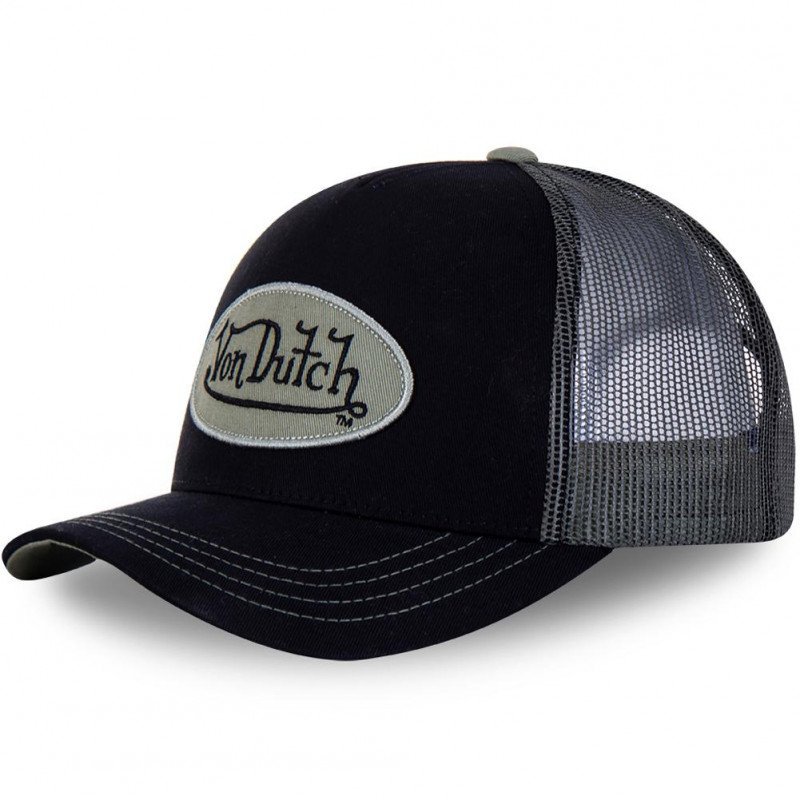 VON DUTCH Casquette Homme MicroCoton COL ARM Noir Kaki