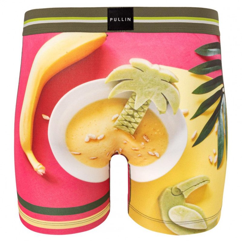 Boxer long Homme MORNINGDEJ Rose et Jaune