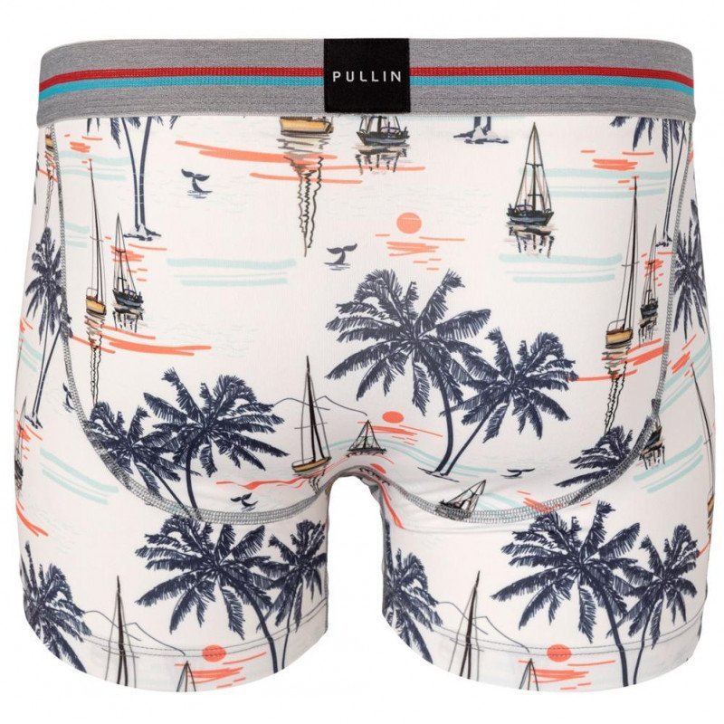 PULL IN Boxer Homme Microfibre SAILBOAT Blanc Gris