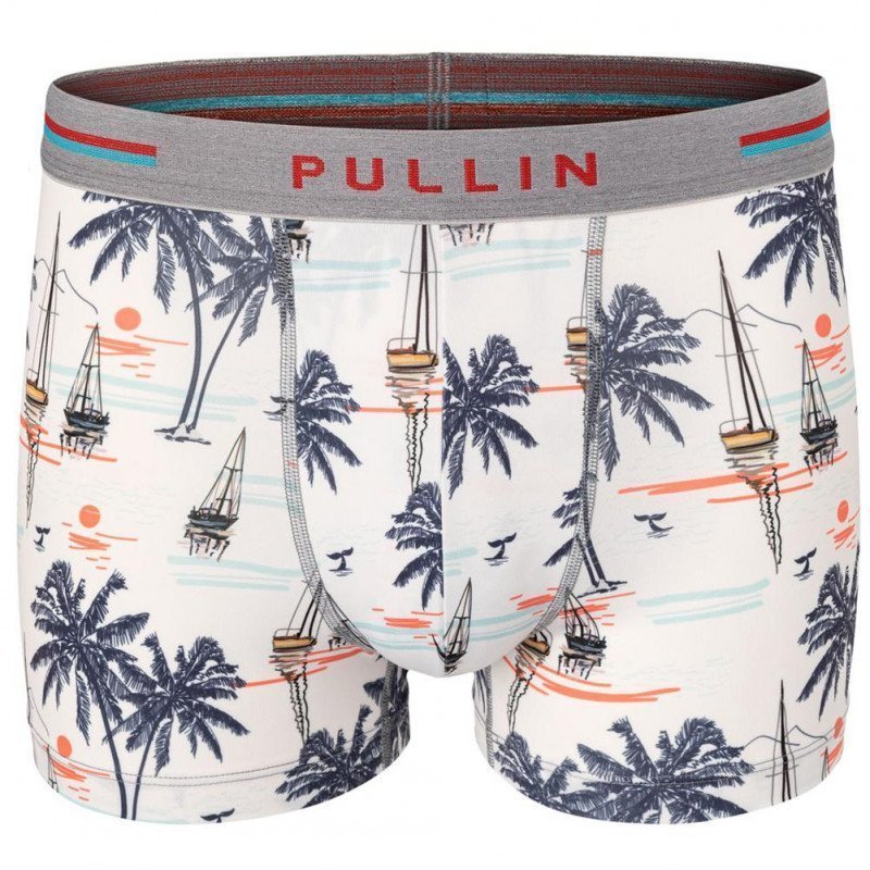 Boxer Homme SAILBOAT Blanc et Gris