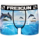 FREEGUN Boxer Homme Microfibre recyclée DOL Bleu Noir