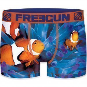 FREEGUN Boxer Homme Microfibre recyclée NEM Bleu Orange