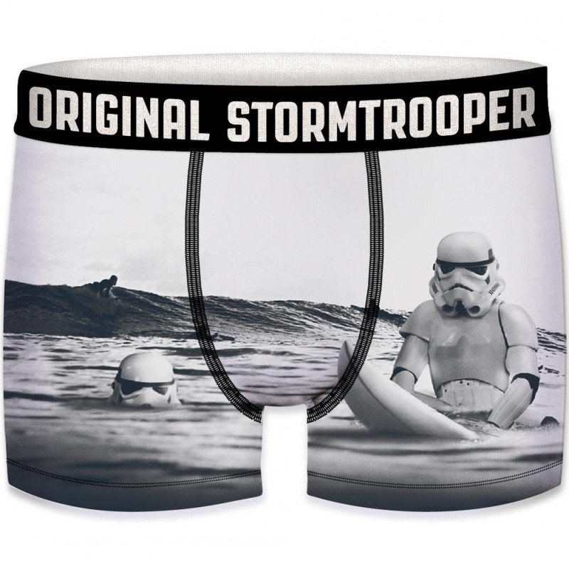 STAR WARS Boxer Homme Microfibre SUR Gris Blanc STORMTROOPER