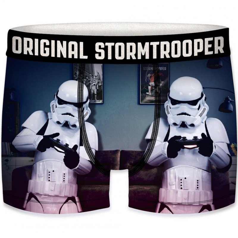 STAR WARS Boxer Homme Microfibre GAM Bleu Blanc STORMTROOPER