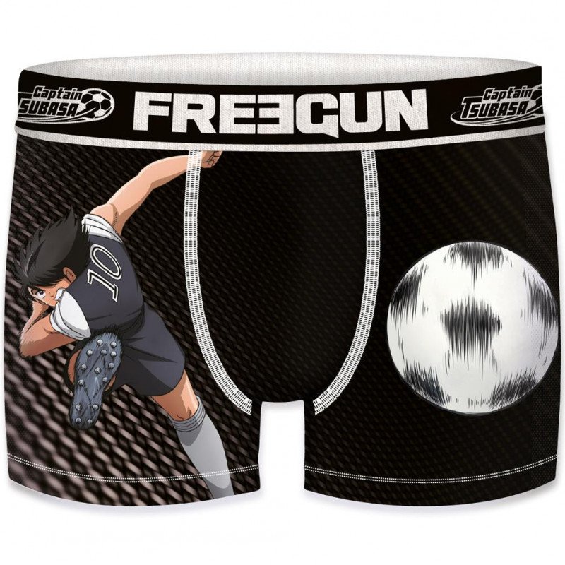 FREEGUN Boxer Homme Microfibre SHO Noir CAPTAIN TSUBASA