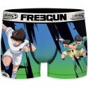 FREEGUN Boxer Homme Microfibre RUN Bleu Vert CAPTAIN TSUBASA