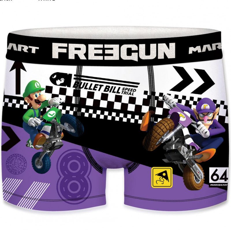 FREEGUN Boxer Homme Microfibre LUI Violet MARIO KART