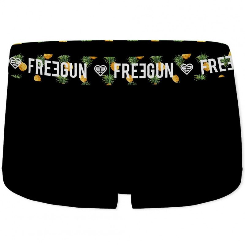 FREEGUN Boxer Femme Coton bio CBASS1 Ananas Noir