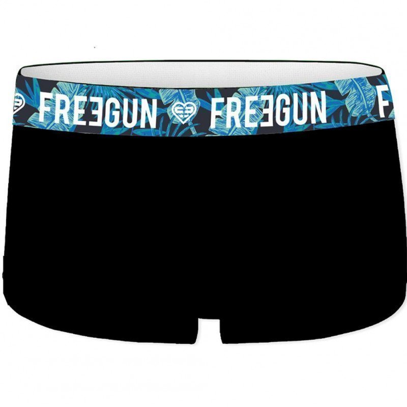 FREEGUN Boxer Femme Coton bio CBASS1 Fougère Noir