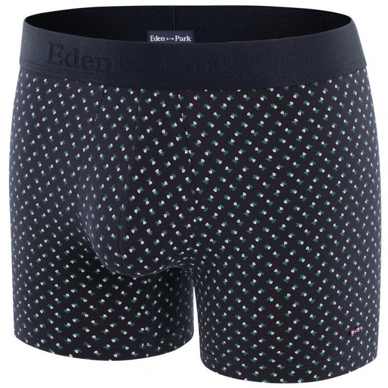 EDEN PARK Boxer Homme Coton ROSES Marine Vert