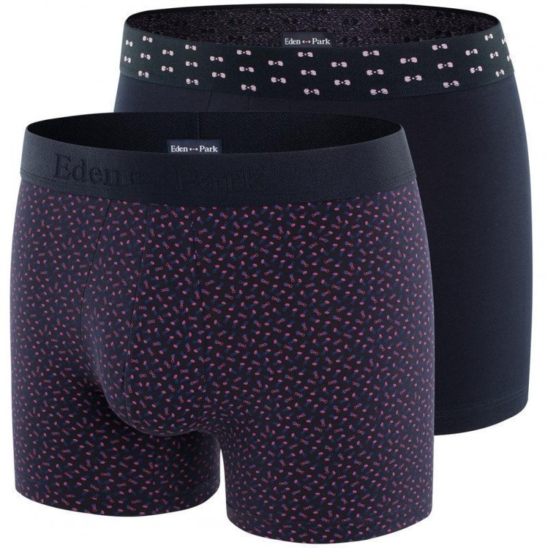 LOT DE 2 Boxer Sous-vêtements Homme DUOPAP Bleu et Rose