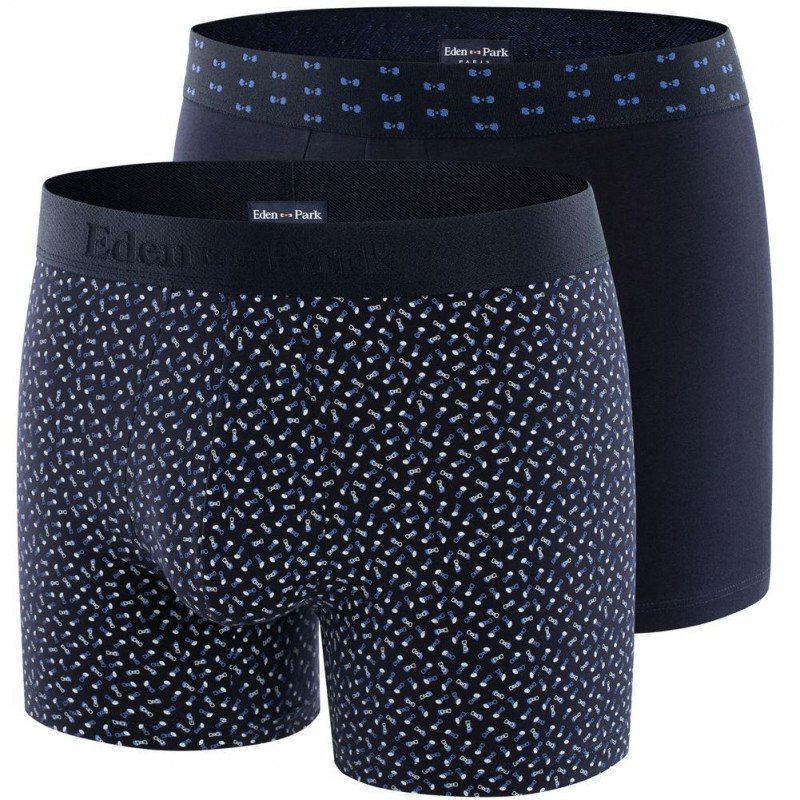 LOT DE 2 Boxer Sous-vêtements Homme DUOPAP Bleu et Azur