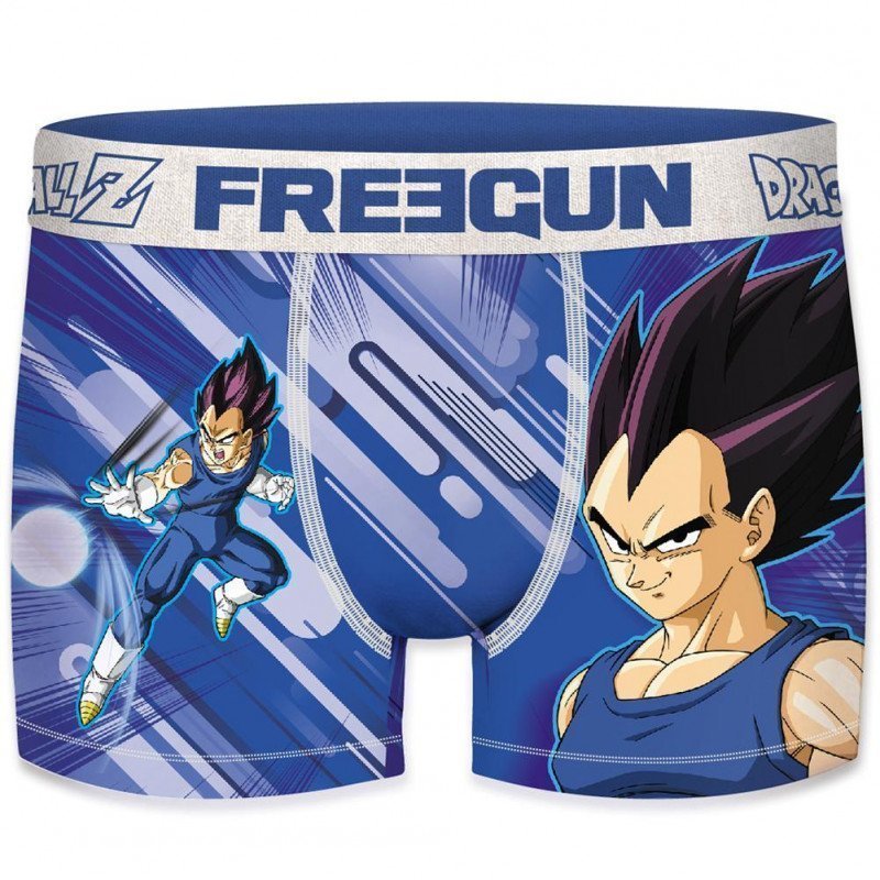 FREEGUN Boxer Homme Microfibre VEG5 Bleu Blanc DRAGON BALL Z