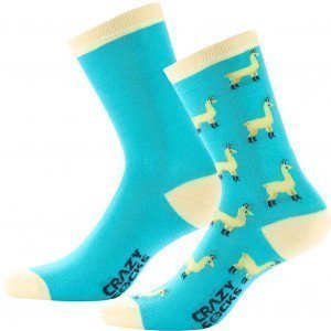 CRAZYSOCKS 2 paires Chaussettes Homme Coton Bio ANIMA Lama Bleu