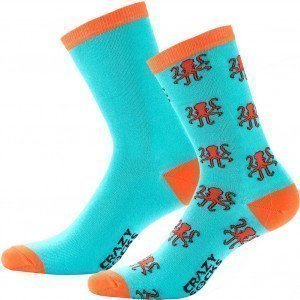 CRAZYSOCKS 2 paires Chaussettes Homme Bio ANIMA Pieuvre Cyan
