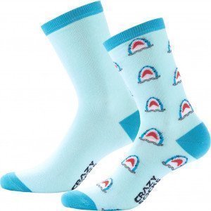 CRAZYSOCKS Lot de 2 paires de Chaussettes Homme Coton Bio ANIMA Requin Ciel