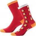 LOT DE 2 Chaussettes Chaussettes Homme FOODBE Rouge et Orange