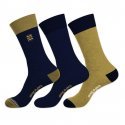 SERGE BLANCO Lot de 3 paires de Chaussettes Homme Coton CHVASS4 Marine Jaune