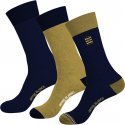 SERGE BLANCO Lot de 3 paires de Chaussettes Homme Coton CHVASS4 Marine Jaune