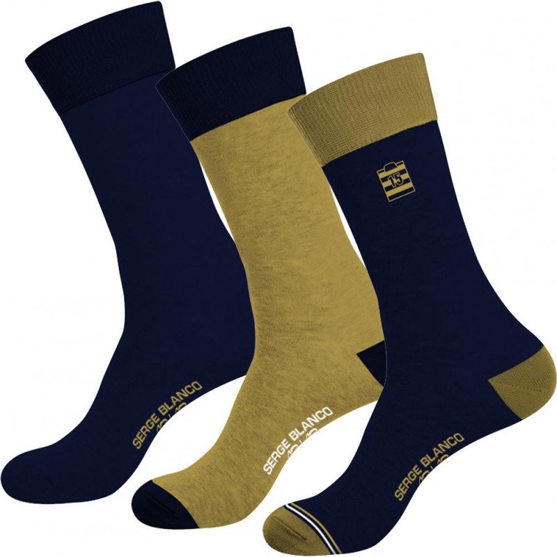 LOT DE 3 Chaussettes Chaussettes Homme CHVASS4 Bleu et Jaune
