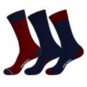 SERGE BLANCO Lot de 3 paires de Chaussettes Homme Coton CHVASS4 Marine Rouge