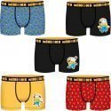 UNIVERSAL Lot de 5 Boxers Garçon Coton BCX5LOT 1 Multicolore MINIONS