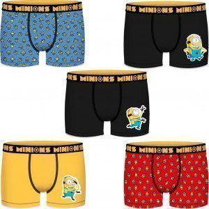 UNIVERSAL 5 Boxers Garçon Coton BCX5LOT 1 Multicolore MINIONS