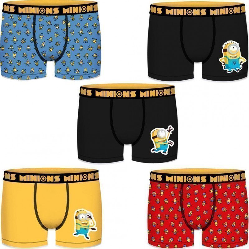 LOT DE 5 Boxer Sous-vêtements Garçon BCX5LOT Multicolore et Jaune