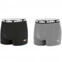 LOT DE 2 Boxer Sous-vêtements Homme BCX2BASS1 Noir et Anthracite