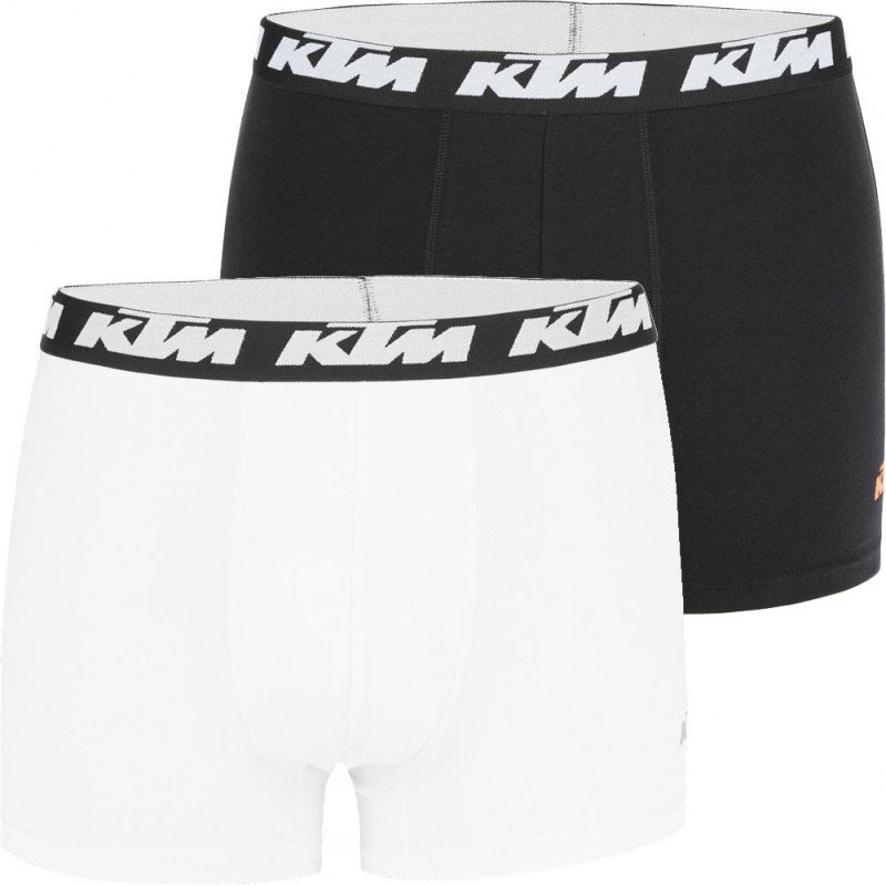 KTM Lot de 2 Boxers Homme Coton BCX2BASS1 Blanc Noir