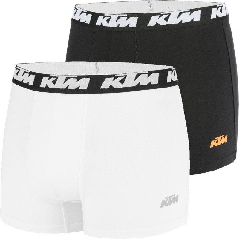 KTM Lot de 2 Boxers Homme Coton BCX2BASS1 Blanc Noir