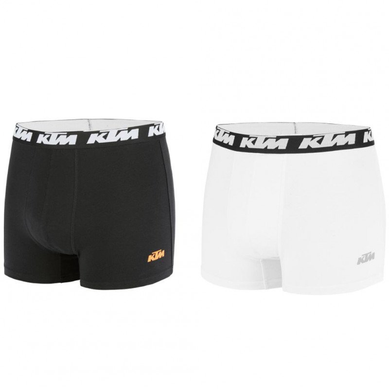 KTM Lot de 2 Boxers Homme Coton BCX2BASS1 Blanc Noir