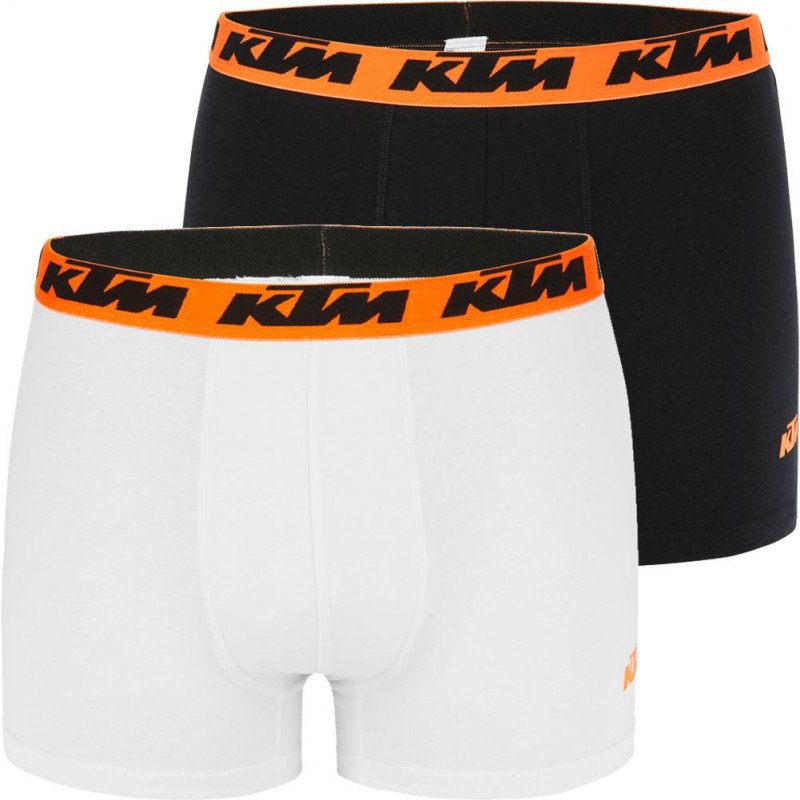 KTM Lot de 2 Boxers Homme Coton BCX2BASS2 Blanc Noir