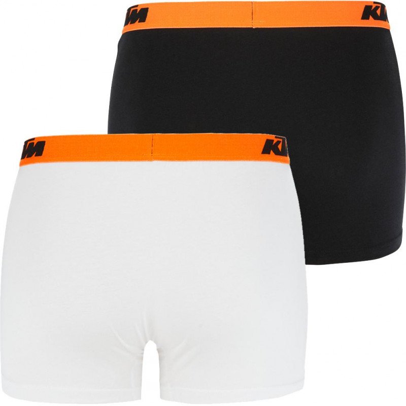 KTM Lot de 2 Boxers Homme Coton BCX2BASS2 Blanc Noir