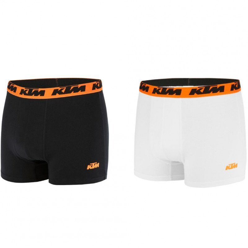 KTM Lot de 2 Boxers Homme Coton BCX2BASS2 Blanc Noir