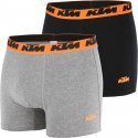 KTM Lot de 2 Boxers Homme Coton BCX2BASS2 Anthracite Noir