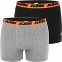 KTM Lot de 2 Boxers Homme Coton BCX2BASS2 Anthracite Noir