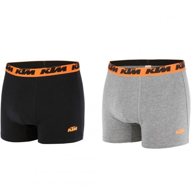 KTM Lot de 2 Boxers Homme Coton BCX2BASS2 Anthracite Noir