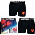 DC COMICS Lot de 3 Boxers Homme Microfibre BMX3ASS2 SUPERMAN Noir Bleu