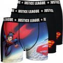 DC COMICS Lot de 3 Boxers Homme Microfibre BMX3ASS2 SUPERMAN Noir Bleu