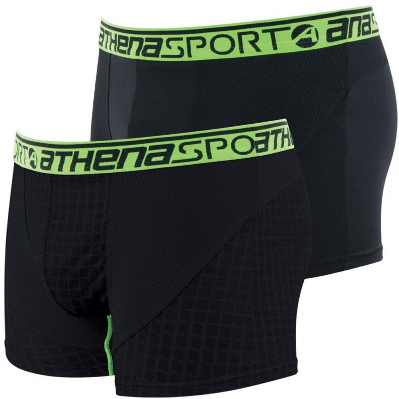 ATHENA Lot de 2 Boxers Homme Microfibre RUNNING Noir Losange